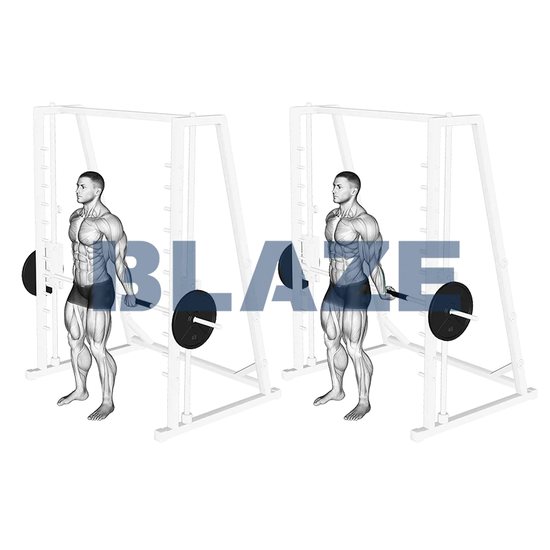 Enrolamento de punho atrás das costas na máquina Smith