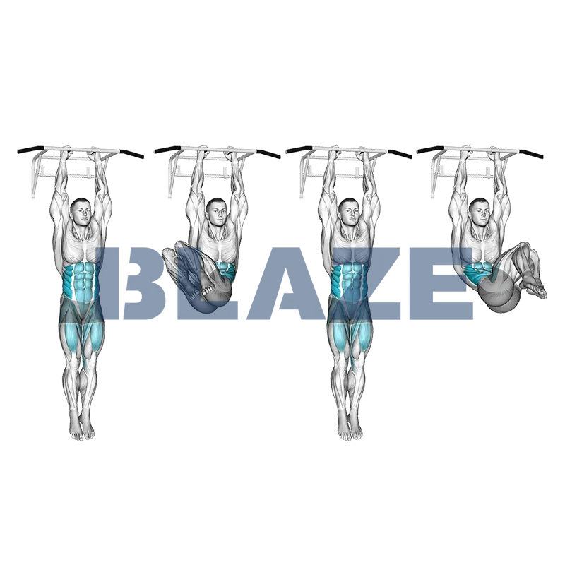 Podciąganie kolan skośnych w zwisie