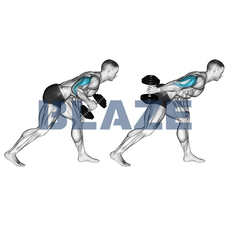 Kickback com um braço inclinado e haltere