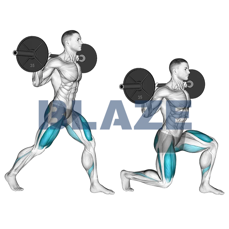 Wykrok lub przysiad dzielony z sztangą