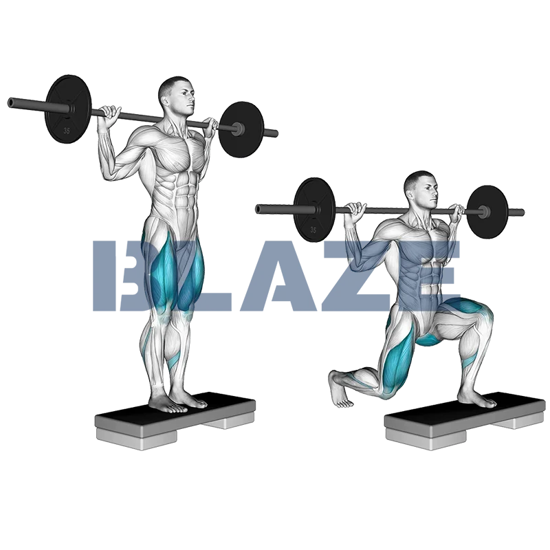 Wykrok lub przysiad dzielony z hantlą i stopniem