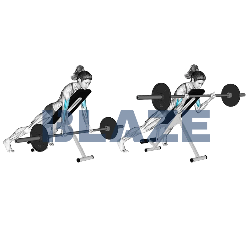 Podnoszenie sztangi na ławeczce skośnej w leżeniu przodem