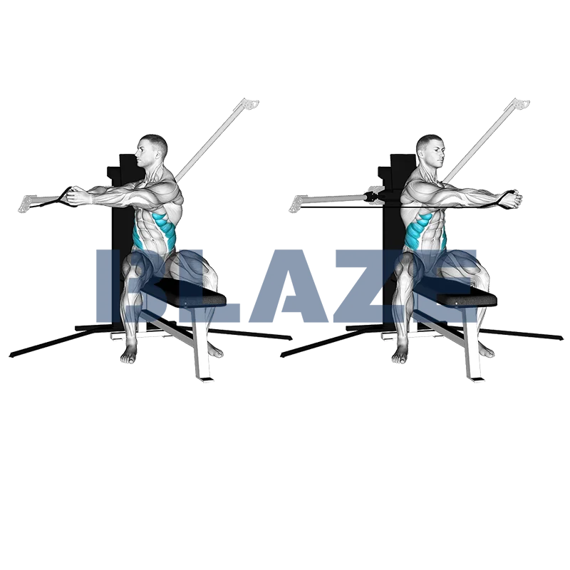 Skręt tułowia w siadzie na wyciągu