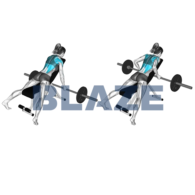 Wiosłowanie na skosie sztangą z odwróconym chwytem