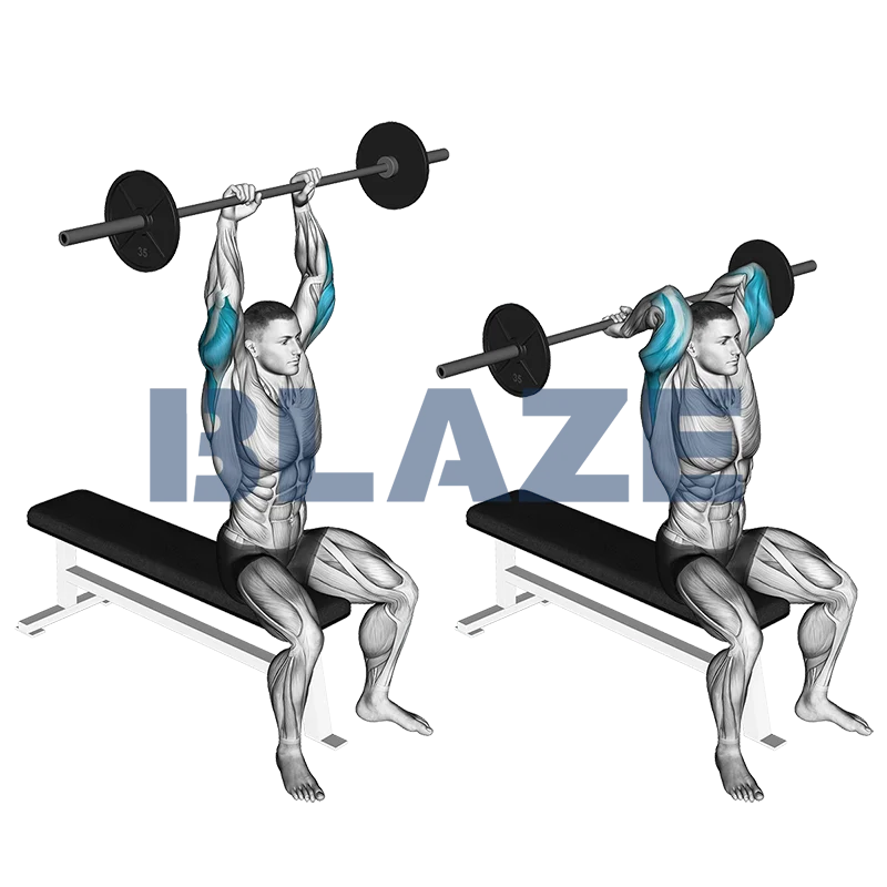 Triceps extension z sztangą (siedząc)