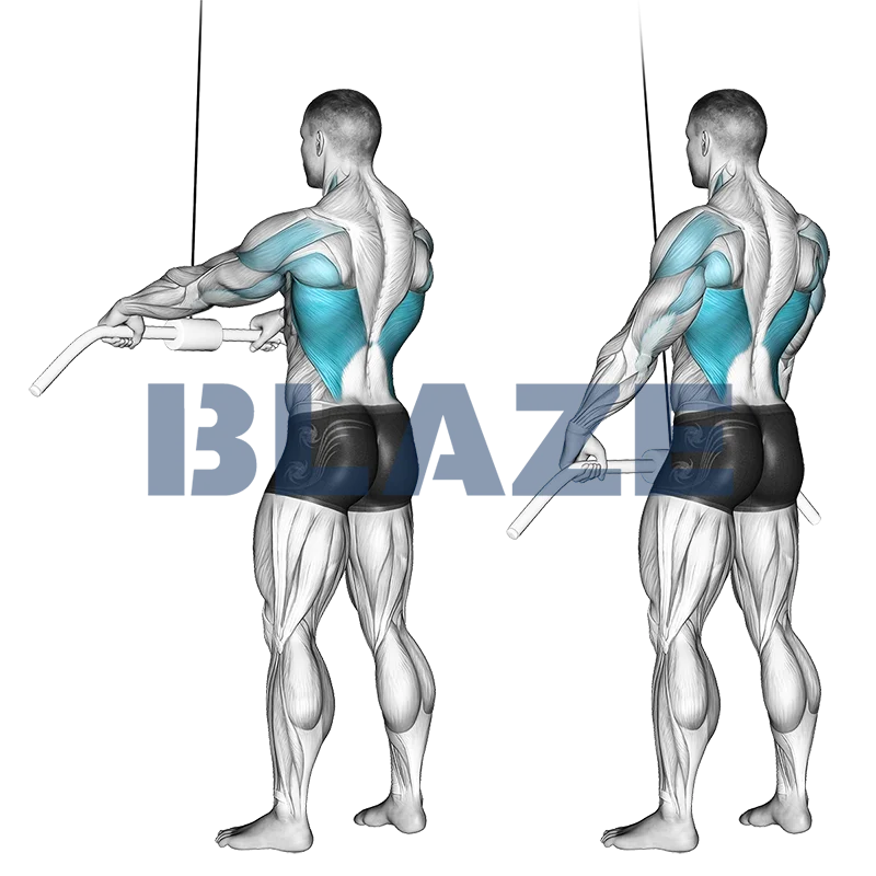 Puxada com braço reto no cabo