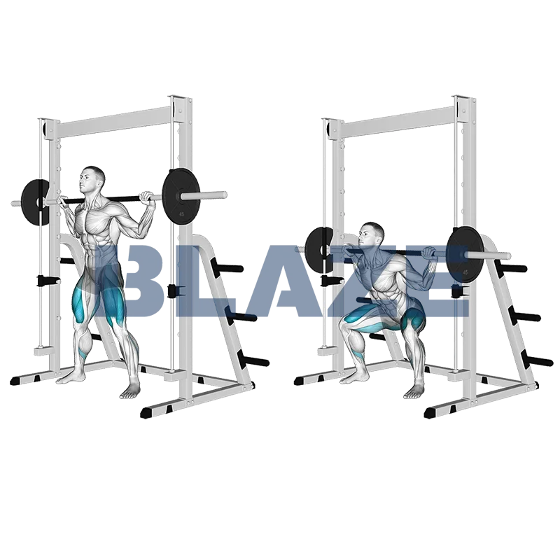 Agachamento sumô na máquina Smith