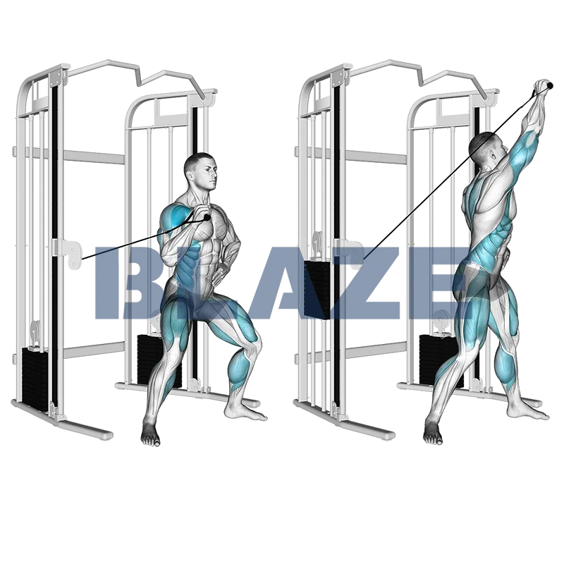 Prasa nad głową z obrotem z linką