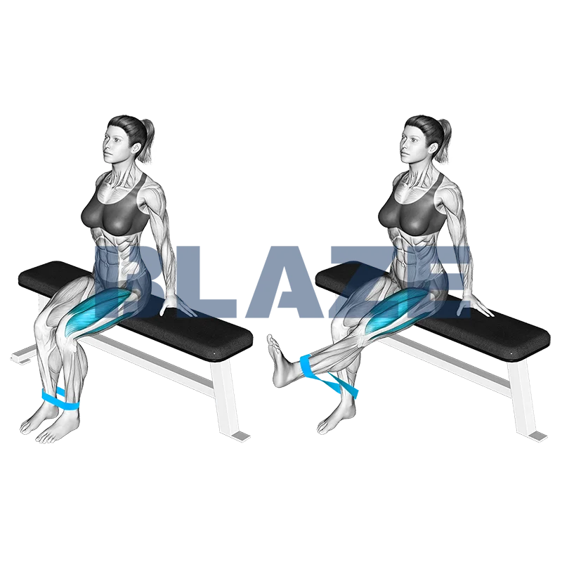 Rozciąganie nóg z taśmą (w pozycji siedzącej)