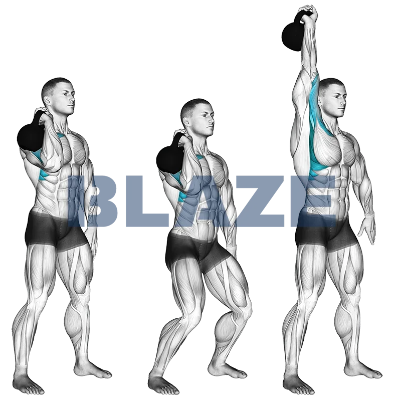 Poussée-press avec kettlebell (un bras)