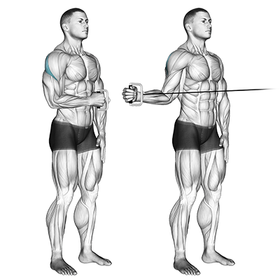 Schulterrotation mit Kabelzug (stehend) 