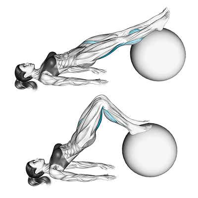 Beinbeugen mit Medizinball 