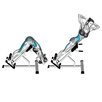 Rückenstrecken / Hyperextension mit Drehung 