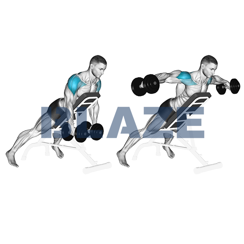 Levantamiento lateral con mancuernas (inclinadas)