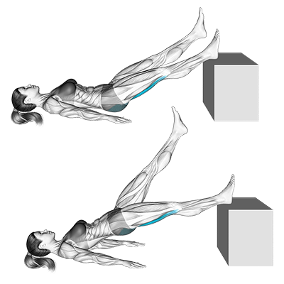 L'extension de hanche avec une jambe droite en position allongée