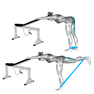 Extension arrière sur une jambe avec bande