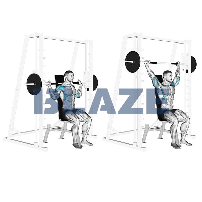 Achter de nek overhead press op Smith machine